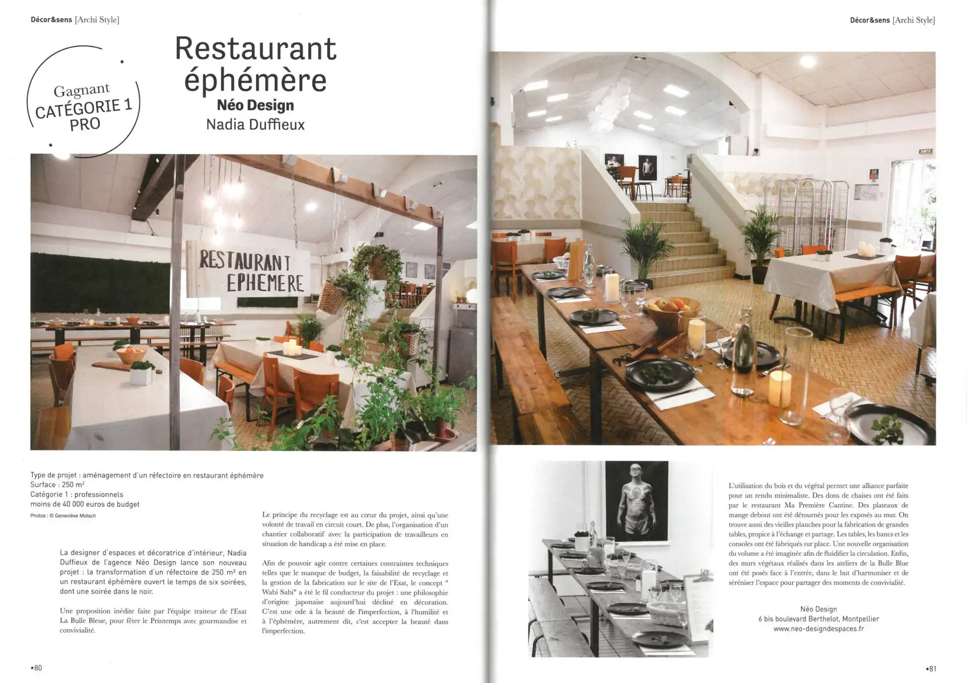 Article vu dans Décor&sens à Montpellier