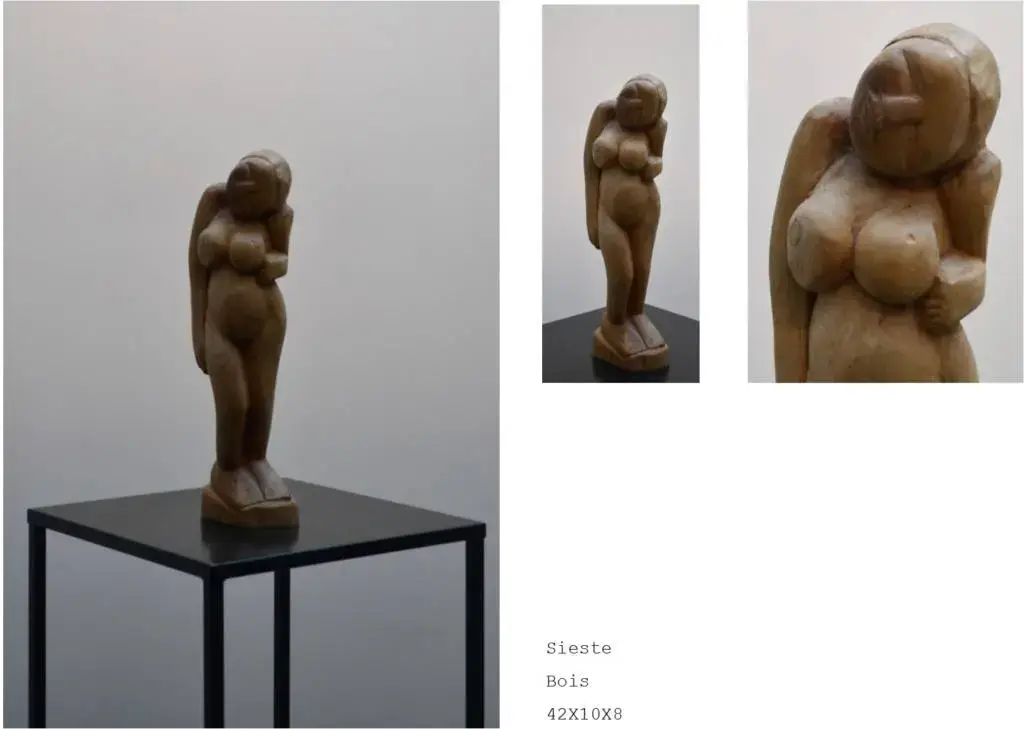 Sculpture bois et platre Nadia Duffieux Designer