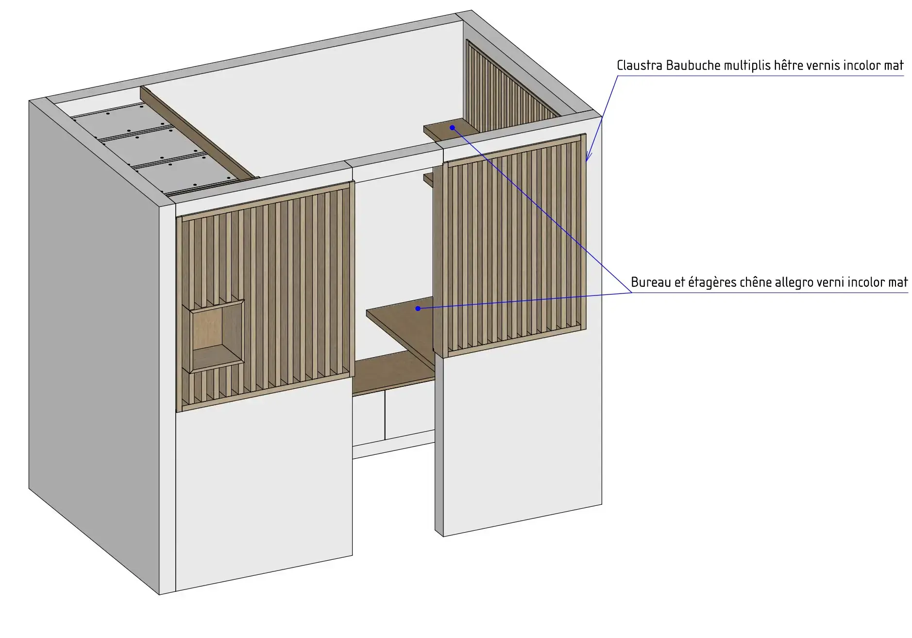 Plans Bureau banc penderie