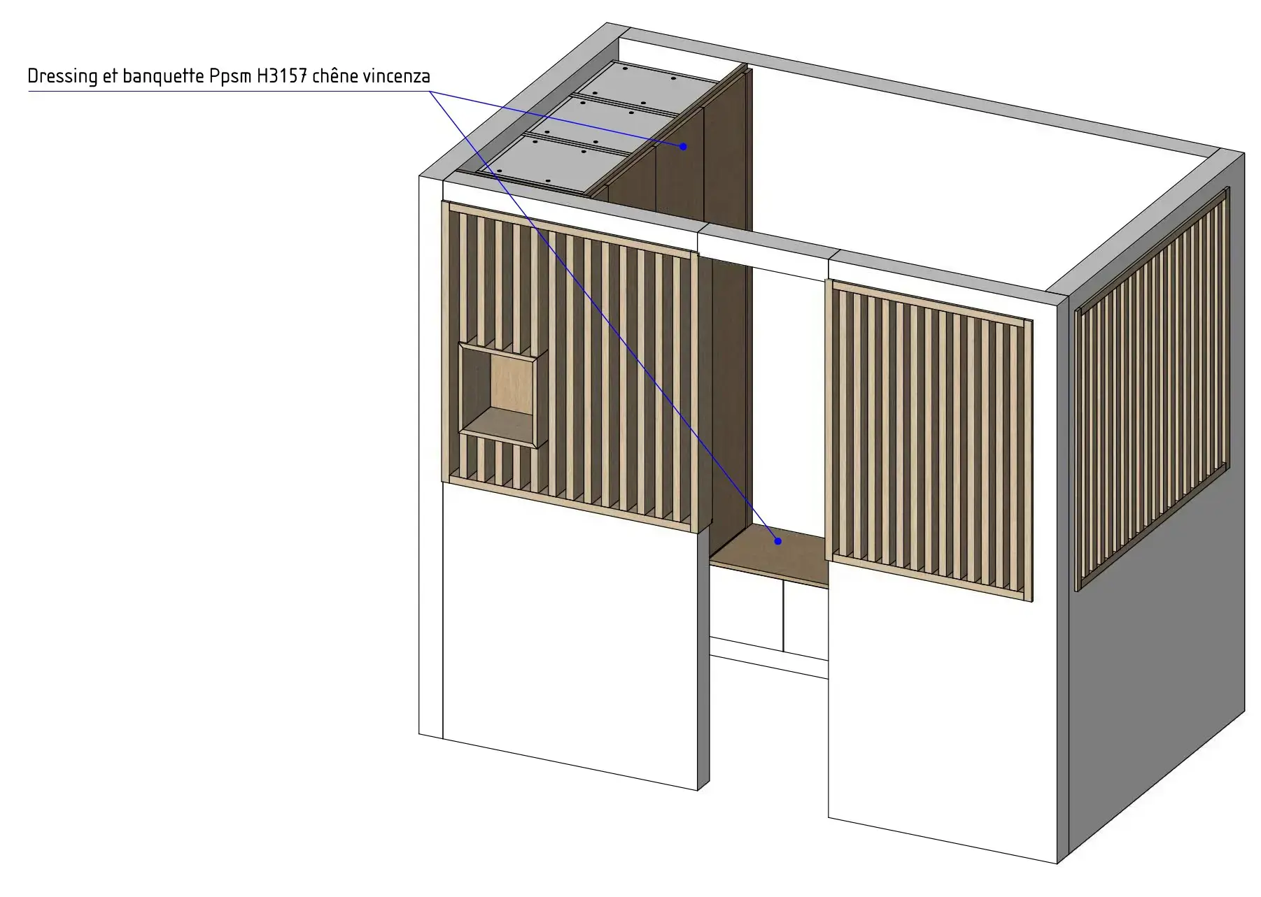 Plans dressing et banc